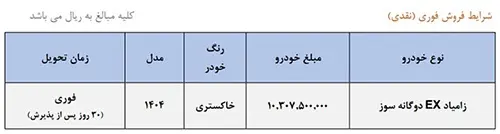 شرایط فروش وانت نیسان جدید (EX) - آبان ۱۴۰۴