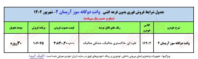 فوری؛ آغاز فروش فوق العاده ایران خودرو خارج از سامانه یکپارچه / تحویل ۳۰ روزه + لینک ثبت نام شهریور ۱۴۰۲