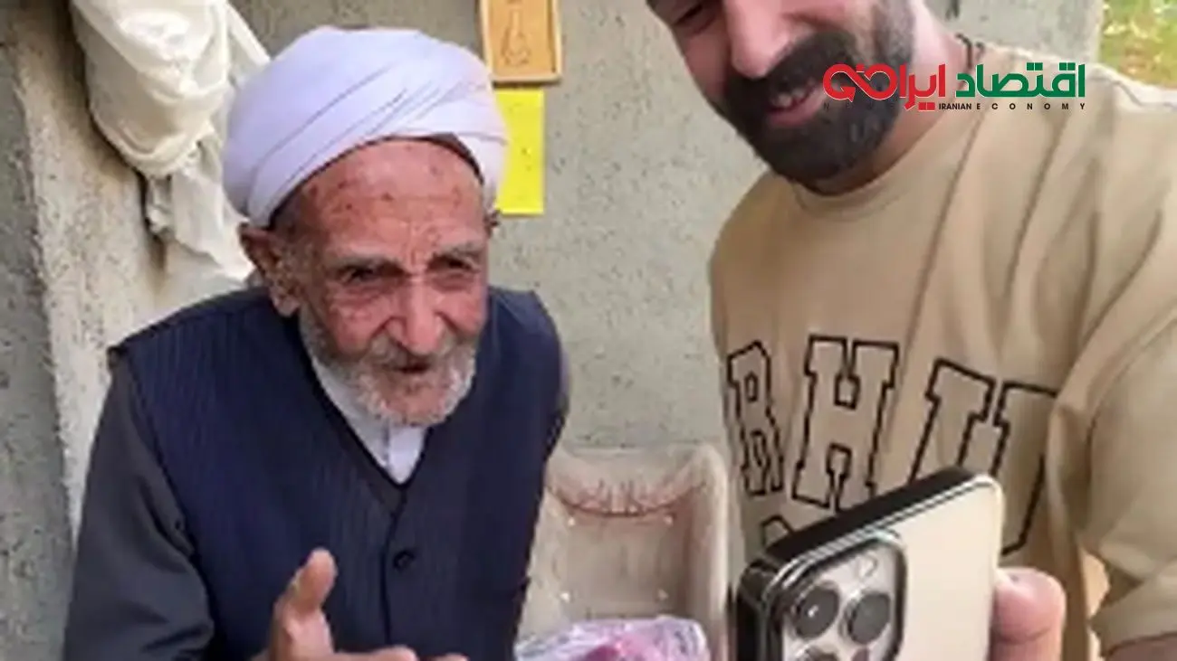 لحظات دیدنی گفتگوی رضا گلزار با پیرمرد مشهور نیشابوری +فیلم