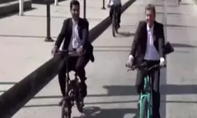 دوچرخه‌سواری پزشکیان در اصفهان + فیلم