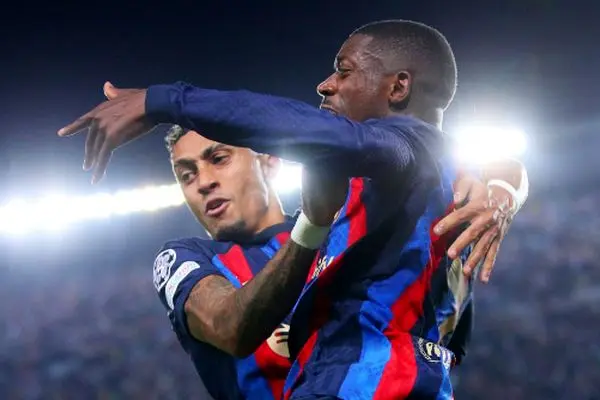 توپ طلا و شادی مشترک/ حسادت جایی ندارد بین رافینیا و دمبله! +عکس