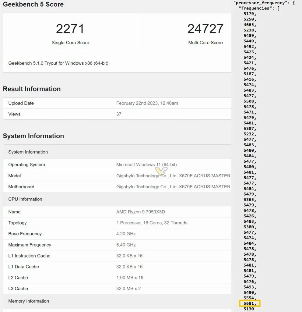 Ryzen 9 7950X3D تست تک هسته