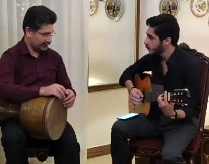 نوازندگی امیرحسین مدرس و پسرش