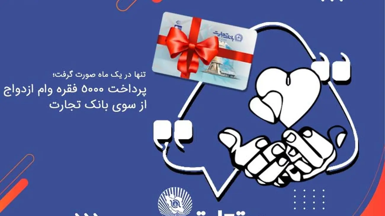 پرداخت ۵ هزار فقره وام ازدواج از سوی بانک تجارت