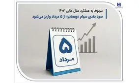 سود نقدی سهام «وبصادر» از ۵ مرداد واریز می‌شود